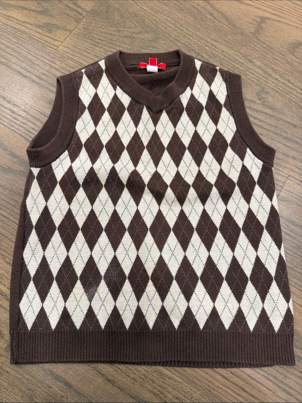 Kids Brown Argyle V-Neck Sweater Vest fits 4T to 6T